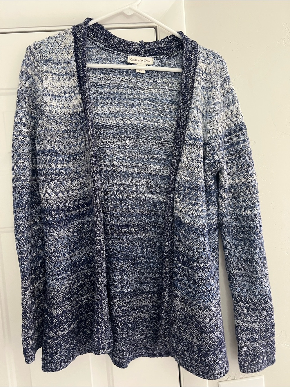 Coldwater Creek Blue Marled Open-Front Cardigan